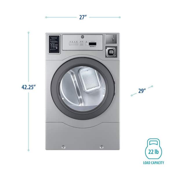 Commercial Laundry 7 cu. ft. Gray Electric Dryer Coin-Operated and Free Use