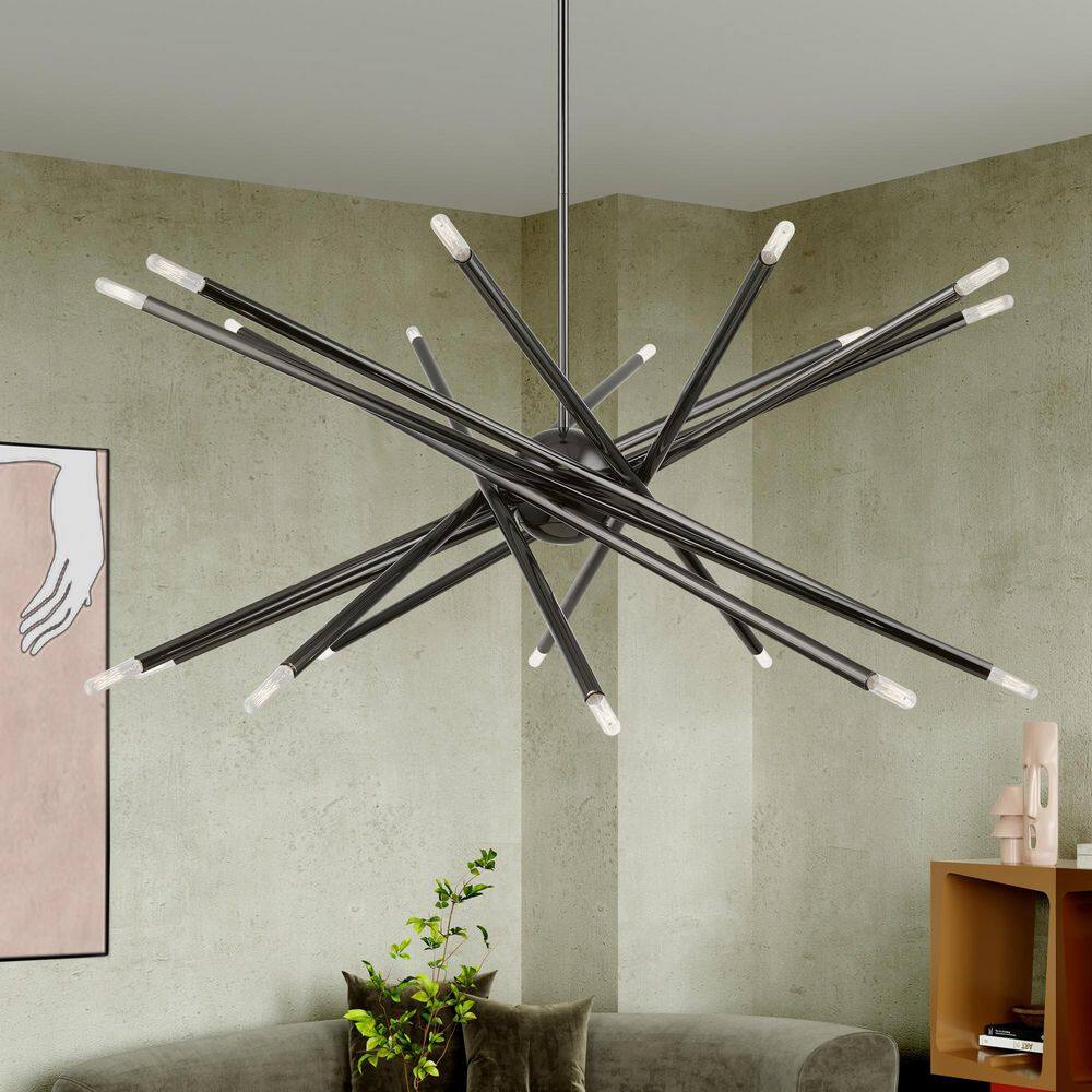 Black Chrome 20-Light Sputnik Chandelier