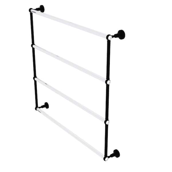 Allied Brass Pacific Grove Collection 36 in. Wall Mounted Towel Bar in Matte Black with Twisted Accents