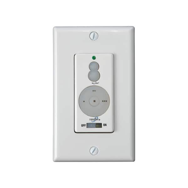 Aire-Control 3-Speed 256 Bit Dimmer Fan Control with Wallplate Switch, White
