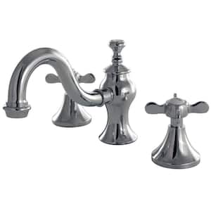 Essex 2-Handle 8 in. Widespread Bathroom Faucets with Brass Pop-Up in Polished Chrome