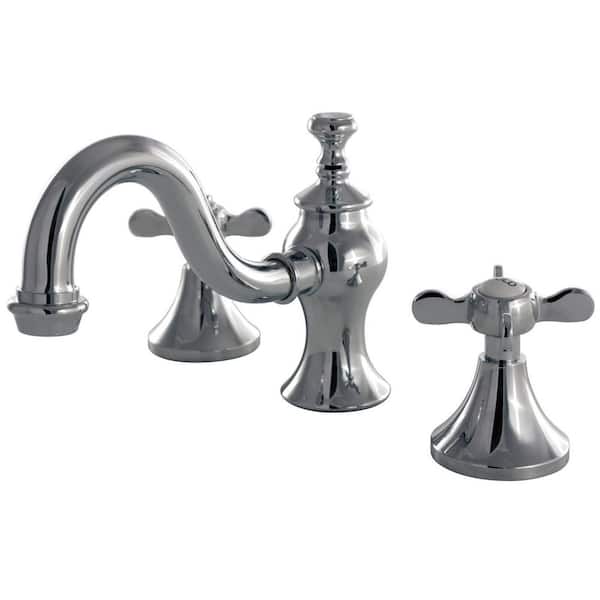 Kingston Brass Essex 2-Handle 8 in. Widespread Bathroom Faucets with Brass Pop-Up in Polished Chrome