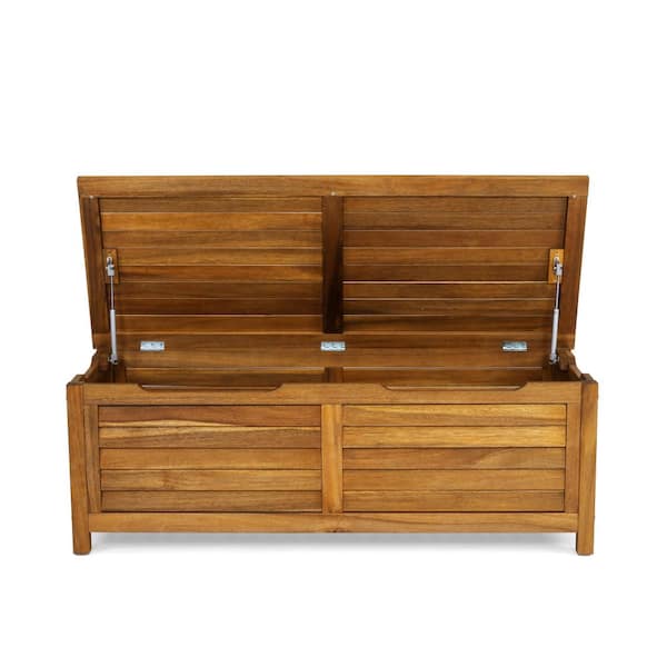 HOMESTYLES Maho 65.67 Gal. Golden Teak Brown Wooden Storage Deck