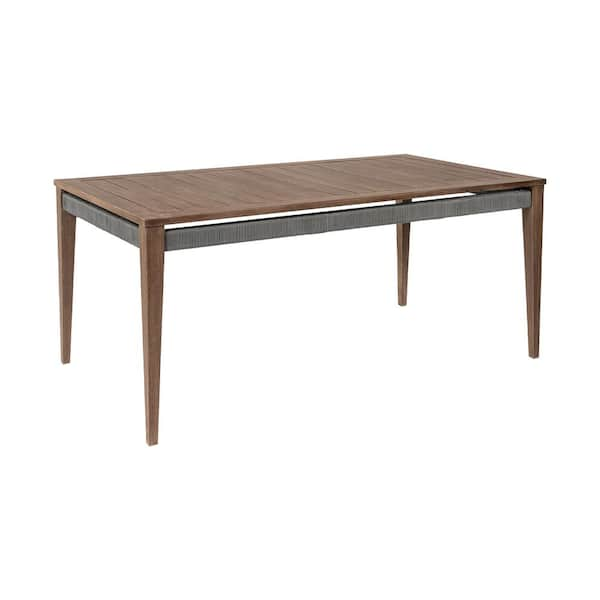 Orbit Light Brown Rectangle Eucalyptus Wood Outdoor Dining Table