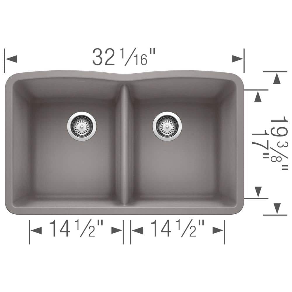 Metallic Gray Double Bowl Undermount Stone Kitchen Sink