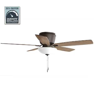 Melrose 52 in. Indoor LED Hugger Bronze Dry Rated Ceiling Fan with Light Kit and 5 Reversible Blades