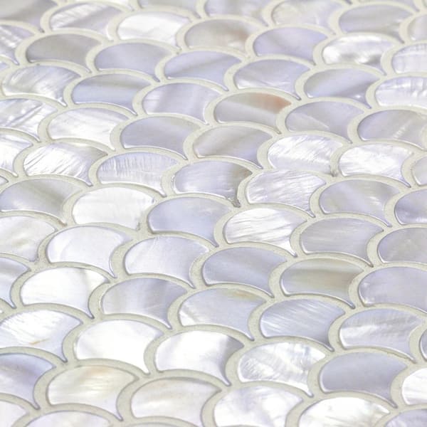 White Mother Of Pearl Oval Mosaic Tile