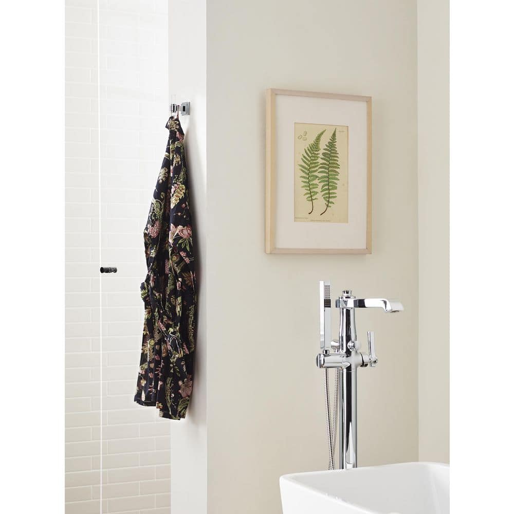 Clear and Chrome Single Prong Wall Mounted Hook