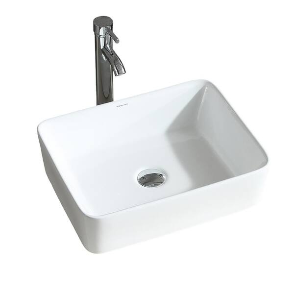 taholi 5.3 in. Ceramic Vessel Sink Basin in White