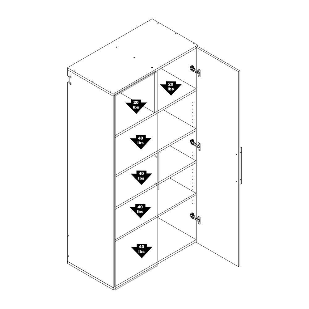 Prepac Black Large Adjustable Shelving Storage Cabinet