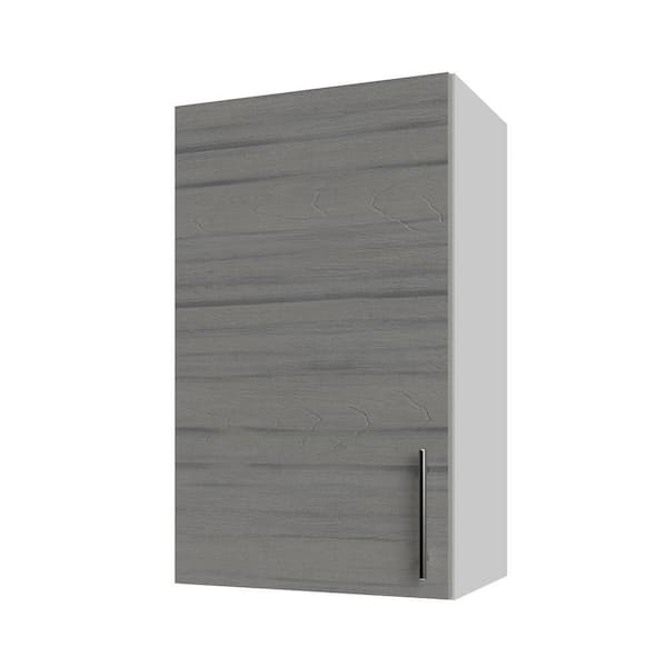 Miami Dark Ash Matte 18 in. x 30 in. x 12 in. Flat Panel Stock Assembled Wall Kitchen Cabinet