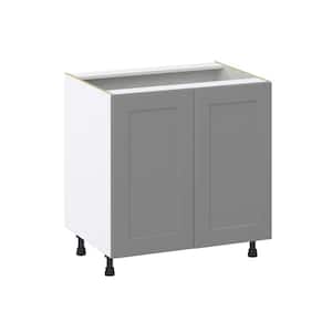 Bristol Painted 33 in. W x 34.5 in. H x 24 in. D  Slate Gray Shaker Assembled Base Kitchen Cabinet with Full High Door