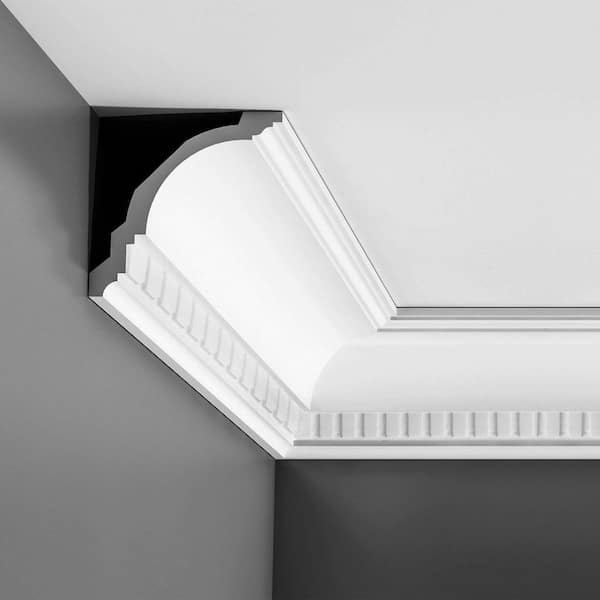 ORAC DECOR 4-5/8 in. x 4-5/8 in. x 78-3/4 in. Dentil Primed White High Impact Polystyrene Crown Moulding (3-Pack)