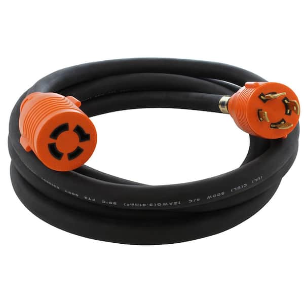 25 ft. SOOW 12/4 NEMA L15-20 20 Amp 3-Phase 250-Volt Industrial Rubber Extension Cord
