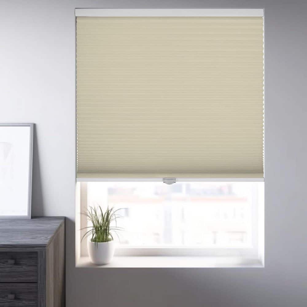 Cut-to-Width Beige Cordless Light Filtering Privacy Polyester Cellular Shades 53.25 in. W x 72 in. L price history on PriceWatchPro