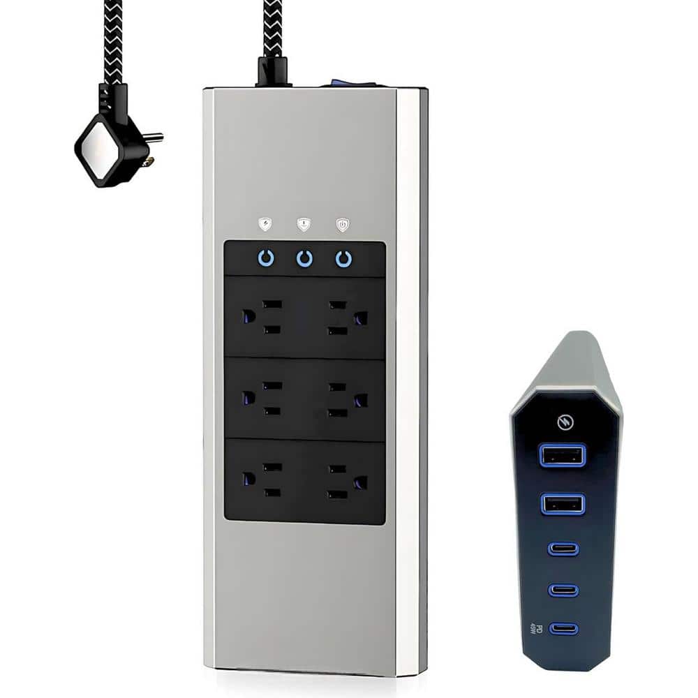 6-Outlet Power Strip Surge Protector with USB Port and 4000 Joules Heavy Du