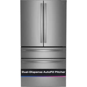 36 in 23.2 cu. ft. Counter-Depth Fingerprint Resistant 4-Door French-Door Refrigerator w/ Dual-Dispense AutoFill Pitcher
