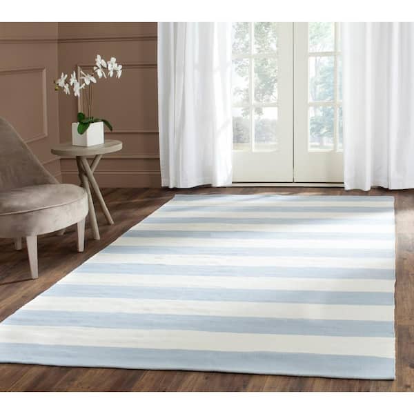 Montauk Sky Blue/Ivory Doormat 3 ft. x 5 ft. Striped Area Rug
