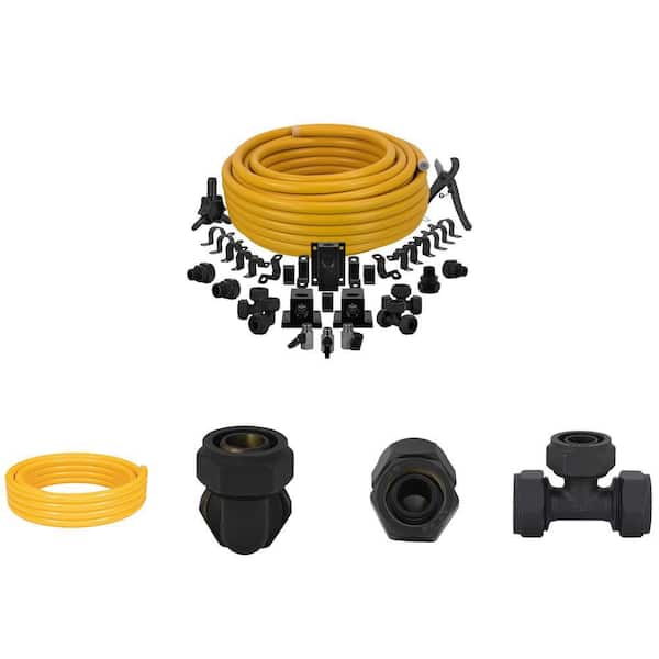 3/4 in. x 100 ft. HDPE/Aluminum Air Piping System, 50 ft. Tubing, 90 Deg. and 135 Deg. Elbows, NPT Tee Fitting Combo