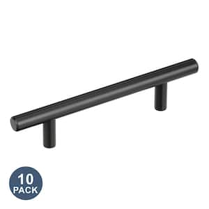 Bar Pulls 3-3/4 in. (96mm) Center-to-Center Matte Black Bar Cabinet Pull-10 Pack
