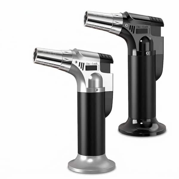 Torch Series Butane Refillable Metal Red/Blue Cooking Torch with Safety Lock Adjustable Flame 2 Pack