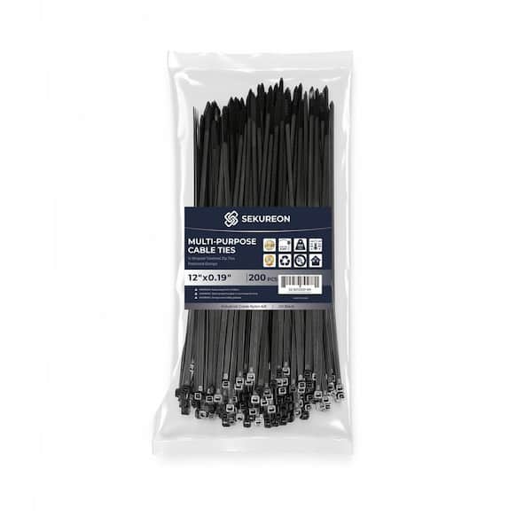 SEKUREON 12 in. Zip Ties Double Sided Toothed 100 lbs. Tensile