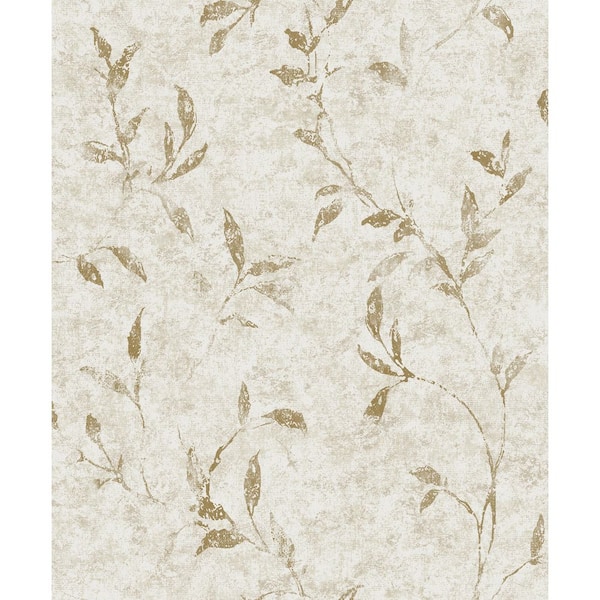 Unbranded Elegance Collection Gold Leaf Impression Metallic Finish Non-Pasted Non-Woven Wallpaper Roll
