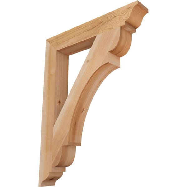 Ekena Millwork 3.5 in. x 34 in. x 26 in. Western Red Cedar Olympic Traditional Smooth Bracket