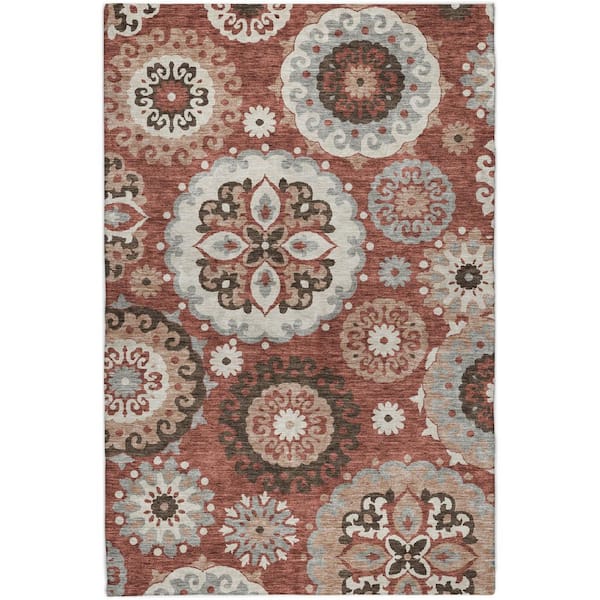 Dream Shag Premium Machine Washable Abstract ADS763 Paprika 9 ft. x 12 ft. Area Rug