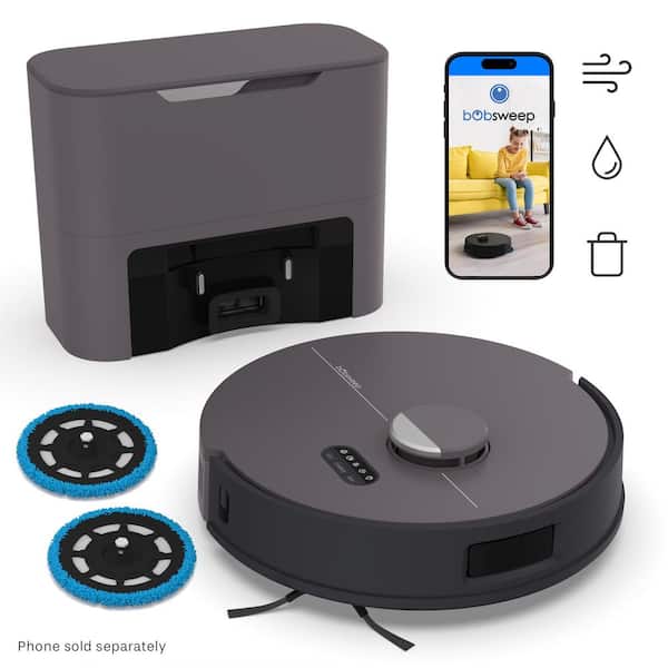 Dustin Combo Robot Vacuum with Smart Navigation in Twilight Gray with Dual-Scrub Mops, 8000Pa Suction, 100-Day Dock