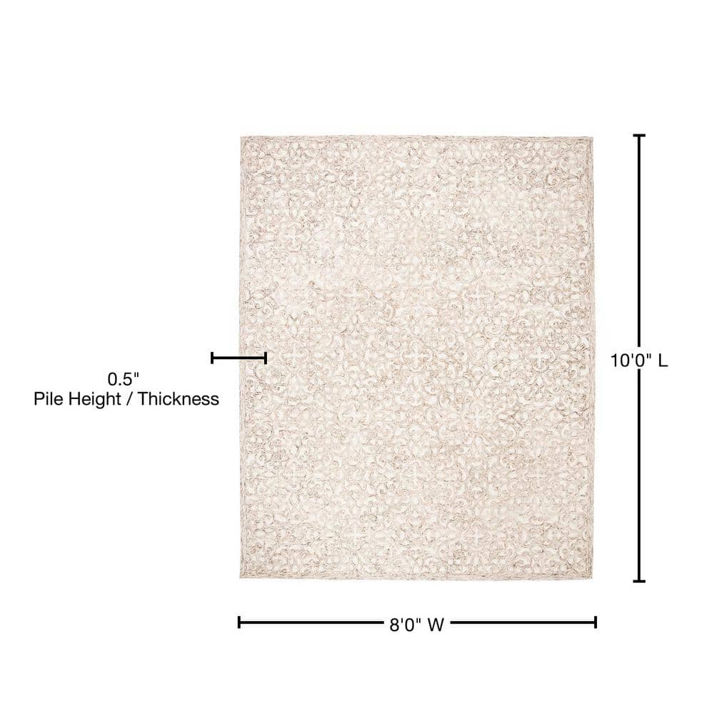 Brown and Ivory Hand-Tufted Wool Area Rug, 8' x 10'