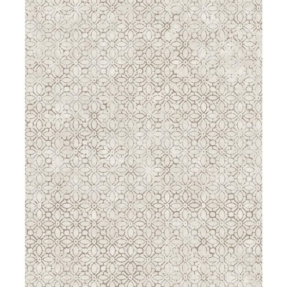 Khauta Silver Floral Geometric Non-Woven Paper Wallpaper Roll price history on PriceWatchPro