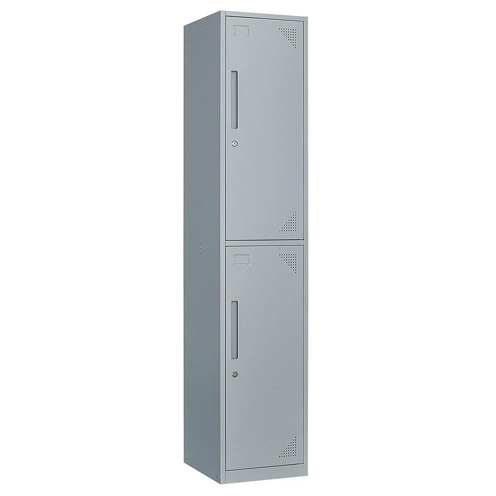 Yizosh 4-Tier Metal Locker for Gym, School, Office, Metal Storage Locker  Cabinets with 2 Doors in Grey for Employees WDBDG202293G - The Home Depot