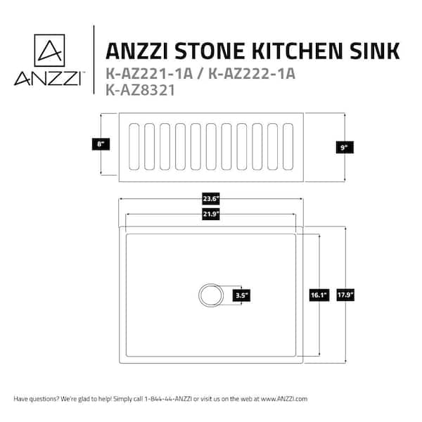Petima Farmhouse Reversible Apron Front Solid Surface 24 in. Single Bowl Kitchen Sink in White