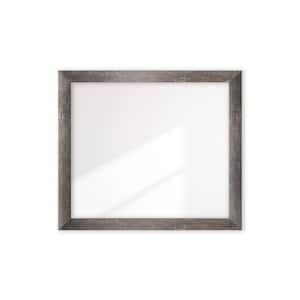 Rustic Brown Framed Wide Wall Mirror 40 in. W x 43 in. H