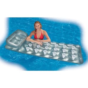 18-Pocket French Mattress Suntanner Pool Lounger Float with Headrest 58894EP