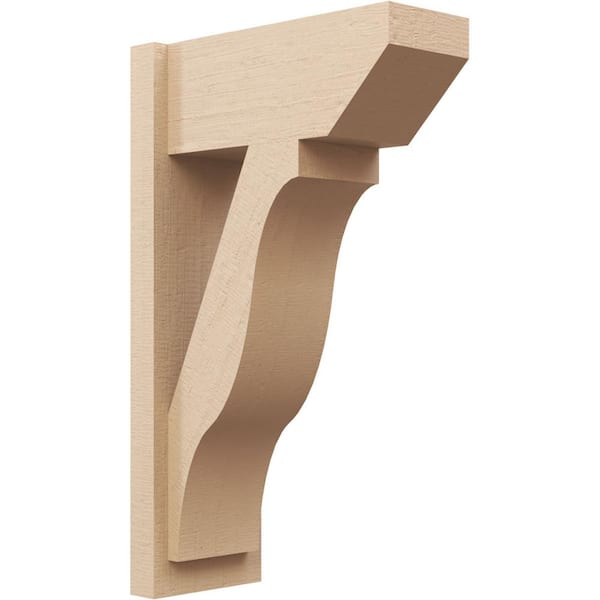 Ekena Millwork 8 in. x 30 in. x 18 in. Funston Slat Rough Cedar Woodgrain Timberthane Polyurethane Outlooker, Primed Tan