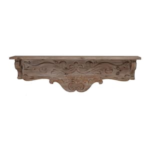 Thayne Brown Crafted Wall Shelf - D 7 in. X H 9.5 in. X W 31.5 in.