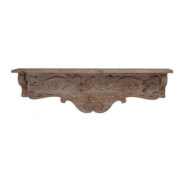 A & B Home Thayne Brown Crafted Wall Shelf - D 7 in. X H 9.5 in. X W 31.5 in.