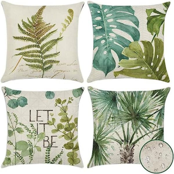 18 x 18 inches Boho Green Tassel Decorative Leaves Throw Pillow Cover  Cushion Protector