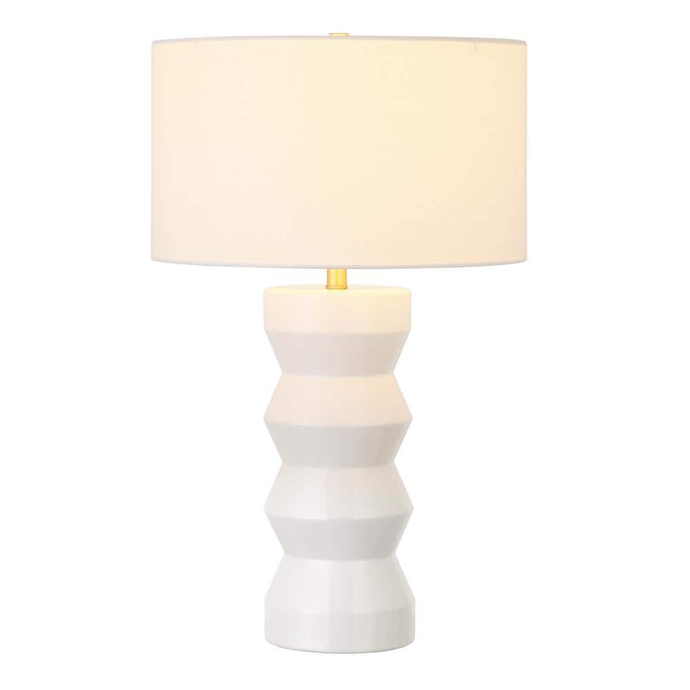 Carlin 26.5" Matte White Ceramic Table Lamp with Alexa Voice Control