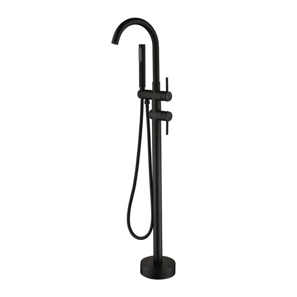 1-Handle Freestanding Bathtub Faucet with Hand Shower in Matte Black price history on PriceWatchPro