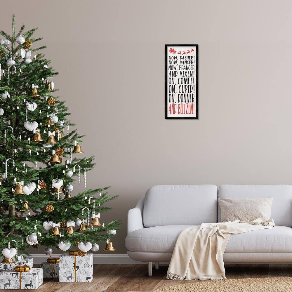 Holiday Reindeer Names by Dogwood Portfolio Black Framed Typography Giclee Art Print 24 in. x 10 in. price history on PriceWatchPro