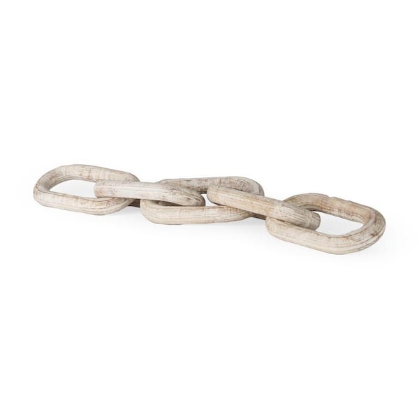 Mercana Alix 29.0 in. L x 5.0 in. W x 5.0 in. H Beige Wooden Link Chain Decorative Object