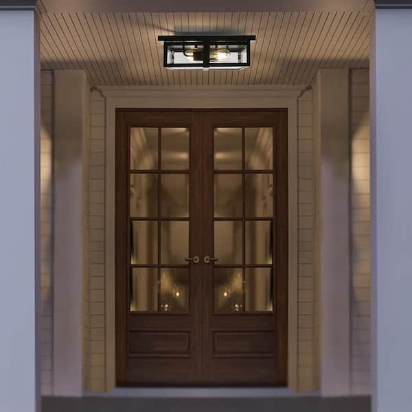 LIAM Modern Matte Black 2-Light Flush Mount