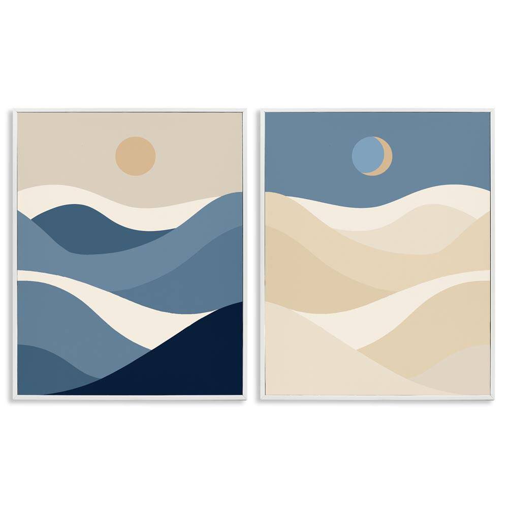 Moon Over Soft Ripples by Daphne Polselli 2 Pieces White Framed Nature Giclee Art Print 30 in. x 24 in. price history on PriceWatchPro