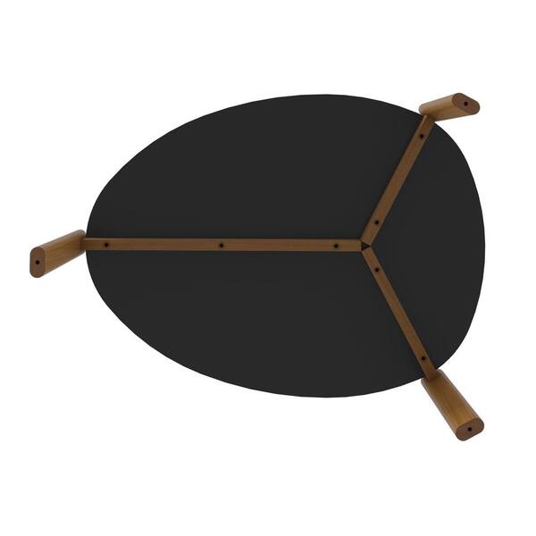 Manhattan Comfort Mid-Century Modern Gales Coffee Table with Solid Wood Legs in Matte Black Manhattan Comfort Mid-Century Modern Gales Coffee Table with Solid Wood Legs in Matte Black