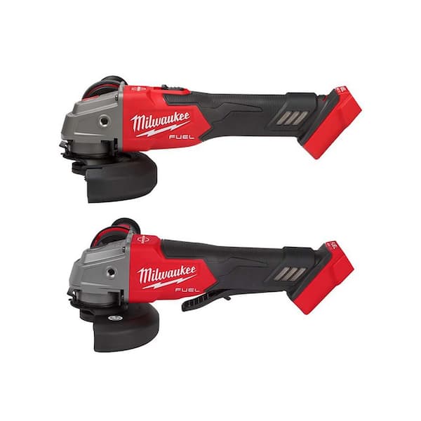 Milwaukee M18 FUEL 18V Lithium-Ion Brushless Cordless 4-1/2 in. /5 in. Grinder with Slide Switch & 4-1/2 in. /5 in. Grinder