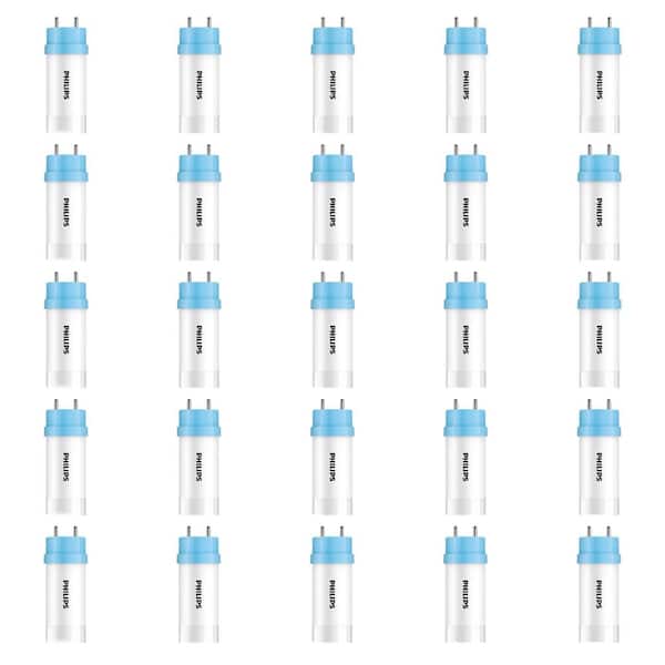 32-Watt Equivalent 48 in. Linear Tube T8 Type A Plug and Play Type A LED Light Bulb Bright White 3000K (25-Pack)