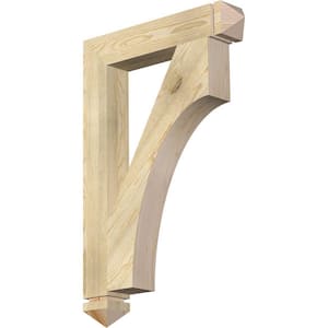 4 in. x 36 in. x 24 in. Douglas Fir Westlake Arts and Crafts Rough Sawn Bracket